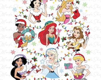 Christmas Princess Character Png, Cute Princess Png, Princess Christmas Shirt Png, Holiday Png, Christmas Movie Characters Png, Digital File