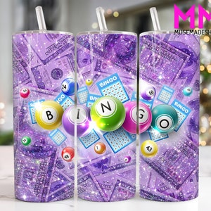 Bingo Game 20 oz Skinny Tumbler Png, Bingo Night 20oz Tumbler Png, Bingo Cards Straight and Taper Tumbler Wrap, Bingo Tumbler Png