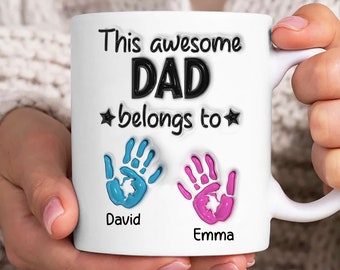 Best Dad Ever 3D Inflated Mug Wrap, Best Dad 3D Puff 11oz Mug Template, Dad 11oz Mug Png, Fathers Day Coffee Mugs Png, Mechanic Dad Mug Wrap