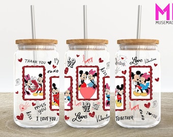 Cartoon Valentine 16 oz glasblik wrap, Valentine 16 oz glas blik png, 16 oz Libbey glas blik wrap, 16 oz beker wrap png,sublimatie ontwerp