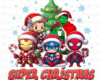 Super Christmas Characters Png, Christmas Movies Png, Merry Christmas Png, Superhero Christmas Png, Funny Christmas Png, Digital File