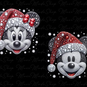 Sparkling Christmas Mouse Png, Christmas Cartoon Png, Merry Christmas Png, Glitter Christmas Png, Christmas Mouse and Friends Png