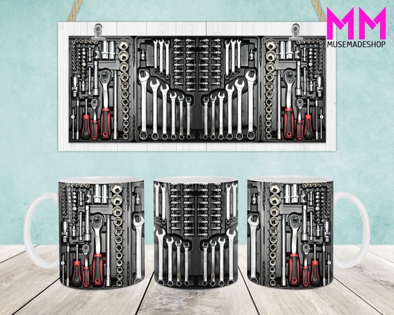 Mechanic Dad Mug Wrap, Toolbox Mechanic 11oz Mug Template, Dad 11oz Mug Png, Fathers Day Coffee Mugs Png, Toolbox Mug Wrap, Mechanic Mug