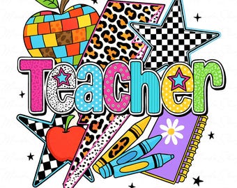 Preppy Teacher Png, Teach Love Inspire Png, Retro Teacher Png, Teacher Appreciation, Teacher Life Png, Back to school Png, Teacher Png