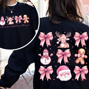 Coquette Pink Christmas Png, Pink Bow Christmas Png, Trendy Santa Png Png, Christmas Coquette Bow Png, Merry Christmas Png, Christmas Png