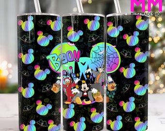Halloween Mouse Ghost 20 oz Skinny Tumbler Png, Halloween Cartoon 20oz Tumbler Png, Horror Halloween Straight and Taper Tumbler Wrap