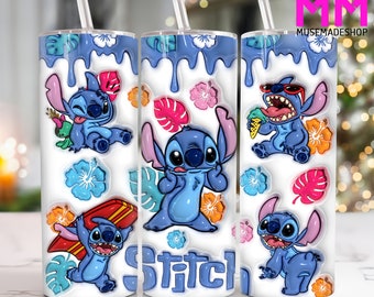 3D Inflated Cartoon Characters 20 Oz Skinny Tumbler Sublimation Design ...