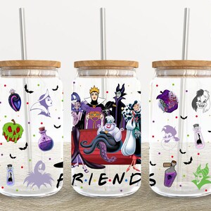 Horror Characters 16oz Glass Can Wrap, Halloween 16 oz Glass Can Png, 16 oz Libbey Glass Can Wrap, 16 oz Tumbler Wrap Png,Sublimation Design