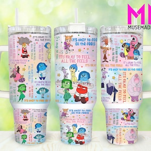 Cartoon Characters 40oz Tumbler Png, Cartoon Emotions Tumbler 40oz Png, Movies Characters 40oz Tumbler Wrap, Mental Health 40oz Tumbler