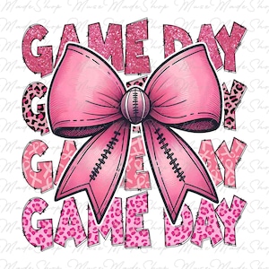 Pink Coquette Football png, Football Bow png, Football mom png, Football png, Game Day Png, Football Season Png, Fall Football Png