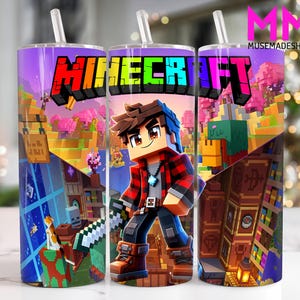 Game 20 oz Skinny Tumbler Png, Cartoon Characters 20oz Tumbler Png, Game Characters Straight and Taper Tumbler Wrap