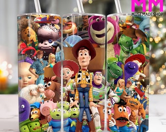 Seriefigurer 20 oz smal tumbler png, tecknad 20oz tumbler png, filmfigurer rak och avsmalnande tumbler i wrap