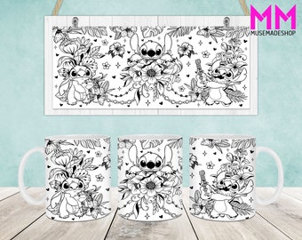 Cartoon Characters Mug Wrap, Cartoon 11oz & 15oz Mug Template, 11oz Mug Png, 15oz Mug Png, Coffee Mugs Png, Mug Press Sublimation Wrap