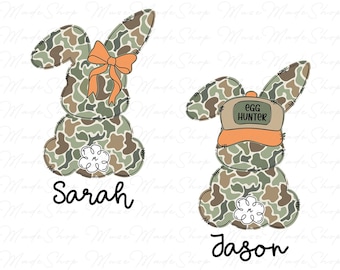 Boy And Girl Easter Day Custom Kid Name Png, Camo Bunny Easter Png, Easter Kids Png, Custom Easter Png, Easter Vibes Png, Easter Bunny Png