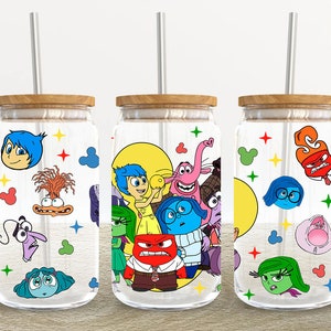 Cartoon Emotions 16oz Glass Can Wrap, Cartoon 16 oz Glass Can Png, 16 oz Libbey Glass Can Wrap, 16 oz Tumbler Wrap Png, Sublimation Design
