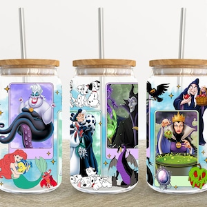 Horror Characters 16oz Glass Can Wrap, Halloween 16 oz Glass Can Png, 16 oz Libbey Glass Can Wrap, 16 oz Tumbler Wrap Png,Sublimation Design