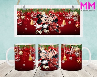 Christmas Cartoon Mug Wrap, Christmas 11oz & 15oz Mug Template, 11oz Mug Png, 15oz Mug Png, Coffee Mugs Png, Mug Press Sublimation Wrap