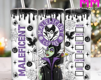 Personaje de terror 3D inflado vaso flaco de 20 oz Png, vaso de Halloween 3D de 20 oz Png, envoltura de vaso recto y cónico de Halloween de terror