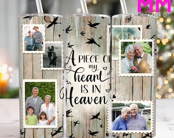 Custom Memorial Photo 20 oz Skinny Tumbler Png, In Loving Memory 20oz Tumbler Png, Straight and Taper Tumbler Wrap, Memorial 20oz Tumbler