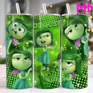 Cartoon Characters 20 oz Skinny Tumbler Png, Cartoon Emotions 20oz Tumbler Png, Movies Characters 20oz Tumbler Wrap, Mental Health Tumbler