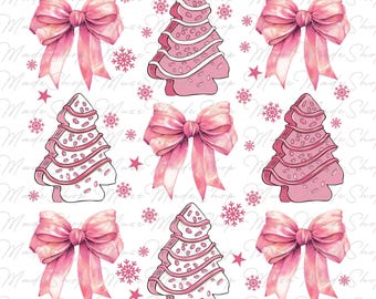 Christmas Coquette Bow Png, Coquette Christmas Png, Pink Christmas Tree Png, Merry Christmas Png, Pink Christmas Png, Retro Christmas Png