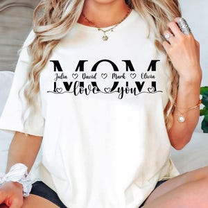 Custom Mama Heart with Kids Name Png, Mama Shirt with Kids Names, Mother's Day Gift Png, Mother's Day Png, Custom Mama Shirt Png, Mom Heart image 2