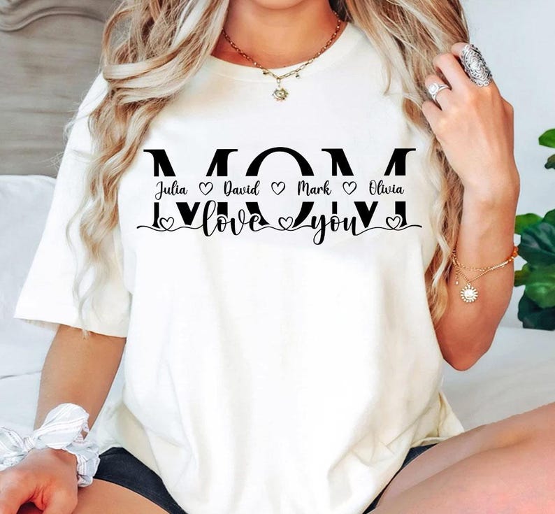 Custom Mama Heart with Kids Name Png, Mama Shirt with Kids Names, Mother's Day Gift Png, Mother's Day Png, Custom Mama Shirt Png, Mom Heart image 2