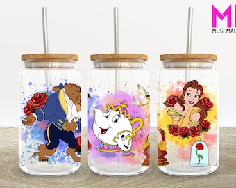 Cartoon Characters 16oz Glass Can Wrap, Cartoon 16 oz Glass Can Png, 16 oz Libbey Glass Can Wrap, 16 oz Tumbler Wrap Png, Sublimation Design