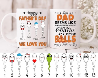 Envoltorio personalizado para taza "Solíamos vivir en tus pelotas", plantilla personalizada para taza de papá de 325 ml, imagen PNG de taza de papá de 325 ml, imagen PNG de tazas de café para el Día del Padre