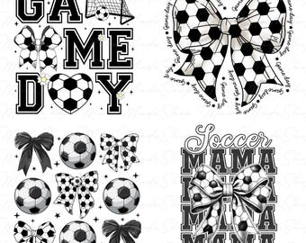 Bundle Soccer Bow Png, Game Day Png, Coquette Soccer Png, Soccer Mama Png, Soccer Mom Png, Soccer Coquette Bow Png, Mother's Day Png