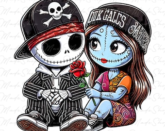 Nightmare Valentine Couple Png, Valentine's Day Chicano Png, Valentine Movie Couple Png, Horror Movies Character Png, Valentine Png