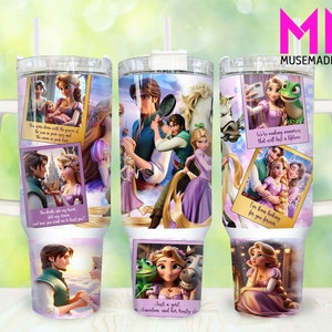 Cartoon Characters 40oz Tumbler Png, Princess and Prince Tumbler 40oz Png, Princess 40oz Tumbler Wrap, Cartoon 40oz Quencher Tumbler