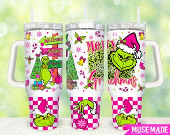 Christmas Cartoon 40oz Tumbler Png, Merry Christmas Tumbler 40oz Png, Pink Christmas 40oz Tumbler Wrap, Holiday 40oz Quencher Tumbler