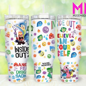 Cartoon Characters 40oz Tumbler Png, Cartoon Emotions Tumbler 40oz Png, Movies Characters 40oz Tumbler Wrap, Mental Health 40oz Tumbler