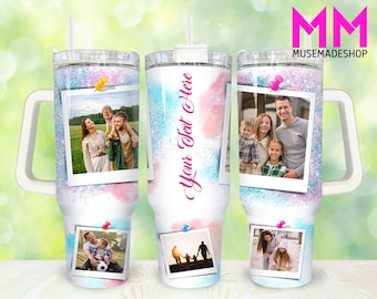 Add Your Own Photo 40oz Tumbler Png, Custom Picture Tumbler 40oz Png, Custom Photo 40oz Tumbler Wrap, Custom Name 40oz Quencher Tumbler