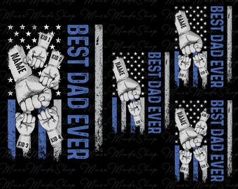 Personalized Best Dad Ever Png, Fist Pump Set Png, Dad Hand Fist Bump Png, Father's Day Png, American Flag Png, Father Hand Png, Dad Gifts