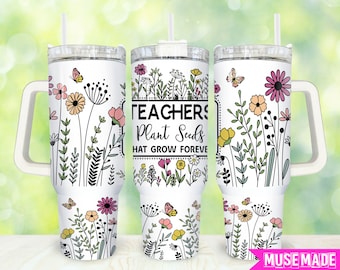 Lärare planterar frön som växer för evigt 120 g tumbler png, lärartumbler 120 g png, lärarvildblomma 120 g tumbleromslag, lärarblommor 120 g