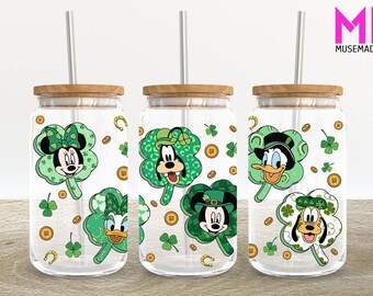 St Patrick's Day 16oz Glass Can Wrap, Patricks Day 16 oz Glass Can Png, 16 oz Libbey Glass Can Wrap, 16 oz Tumbler Wrap Png Sublimation