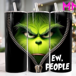 Ew People Christmas Character 20 oz Skinny Tumbler Png, Merry Christmas 20oz Tumbler Png, Christmas Straight and Taper Tumbler Wrap