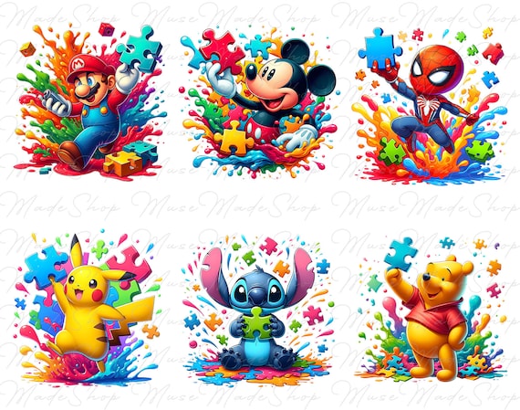 Autism Cartoon Png, Autism Png, Autism Awareness Png, Autism Mom Png, Autism Month Png, Autism Puzzle Png, Autism Kid Png Sublimation Design