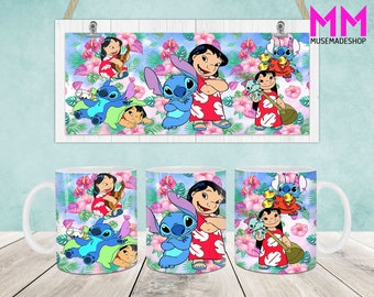 Cartoon Characters Mug Wrap, Cartoon 11oz & 15oz Mug Template, 11oz Mug Png, 15oz Mug Png, Coffee Mugs Png, Mug Press Sublimation Wrap
