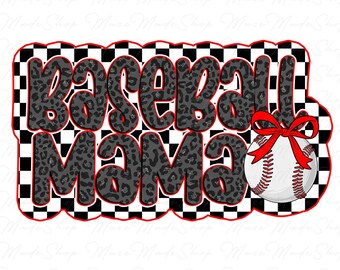 Baseball Mama Coquette Bow Png, Leopard Baseball Mama Png, Baseball Mom Png, Mother's Day Gift Png, Mother's Day Png, Baseball Bow Png