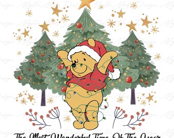 Christmas Bear Png, Christmas Cartoon Png, Merry Christmas Png, Christmas Character Png, Santa Hat png, Christmas Bear and Friends Png