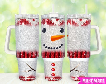 Christmas Snowman 40oz Tumbler Png, Merry Christmas Tumbler 40oz Png, Christmas 40oz Tumbler Wrap, Holiday 40oz Quencher Tumbler