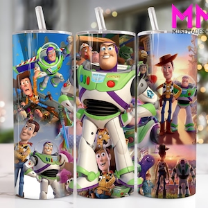 Cartoon 20 oz Skinny Tumbler Png, Personagens de desenhos animados 20oz Tumbler Png, Personagens de filmes Straight and Taper Tumbler Wrap, 20oz Tumbler Wrap