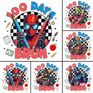 Happy 100 Days Of School Png, Cartoon School Png, 100 Days Bruh Png, 100 Days Of School Cartoon Png, Teacher Appreciation, Teacher Life Png