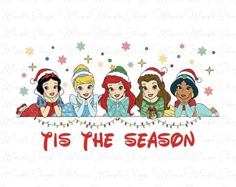 Christmas Princess Character Png, Cute Princess Png, Princess Christmas Shirt Png, Holiday Png, Christmas Movie Characters Png, Digital File