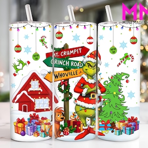 Christmas Character 20 oz Skinny Tumbler Png, Merry Christmas 20oz Tumbler Png, Christmas Straight and Taper Tumbler Wrap