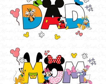 Cartoon Mouse Dad Mom Png, Mouse Dad Mom Png, Magic Kingdom Png, Family Vacation Png, Family Trip, Dad and Mom Png, Vacay Mode Png
