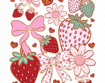 Strawberry Festival 1968 Png, Strawberry Png, Strawberry Coquette Png, Strawberry Bow Png, Trendy Summer Png, Retro Summer Vibes Png